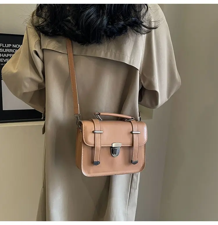 Vintage Women's Textured Shoulder Bag Brown 2024 — feature 19