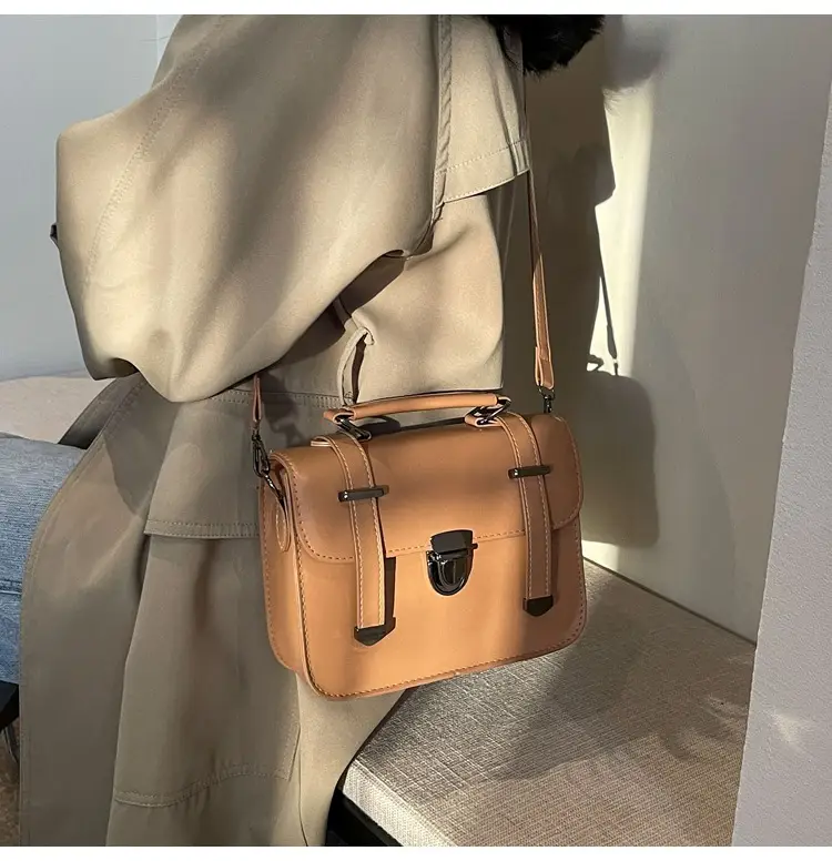 Vintage Women's Textured Shoulder Bag Brown 2024 — feature 20