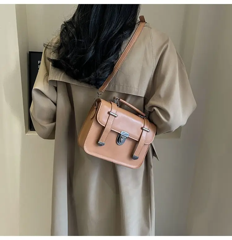 Vintage Women's Textured Shoulder Bag Brown 2024 — feature 21