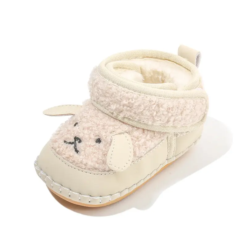 Winter Newborn Baby Cotton Shoes 6-12 Months Soft Sole Fleece Lined