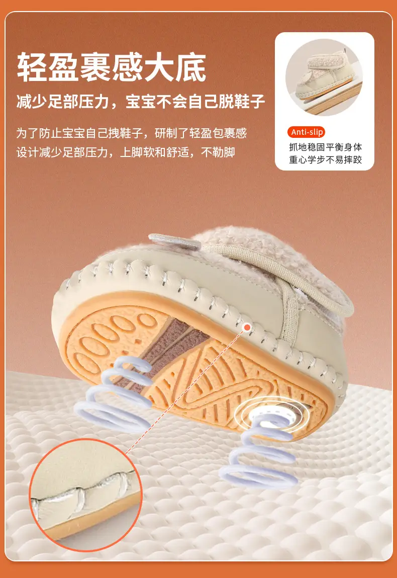 Winter Newborn Baby Cotton Shoes 6-12 Months Soft Sole Fleece Lined — feature 18