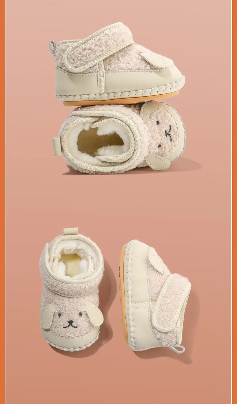 Winter Newborn Baby Cotton Shoes 6-12 Months Soft Sole Fleece Lined — feature 24