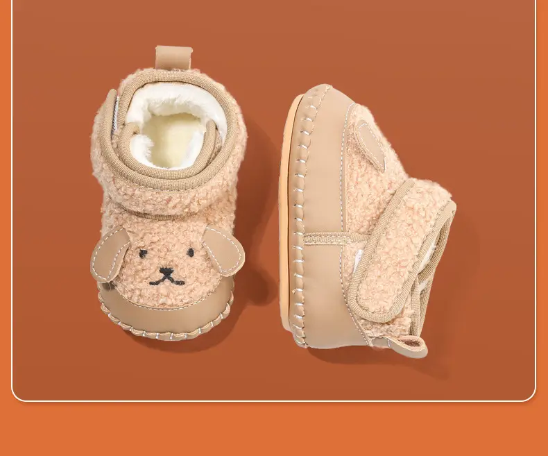 Winter Newborn Baby Cotton Shoes 6-12 Months Soft Sole Fleece Lined — feature 26