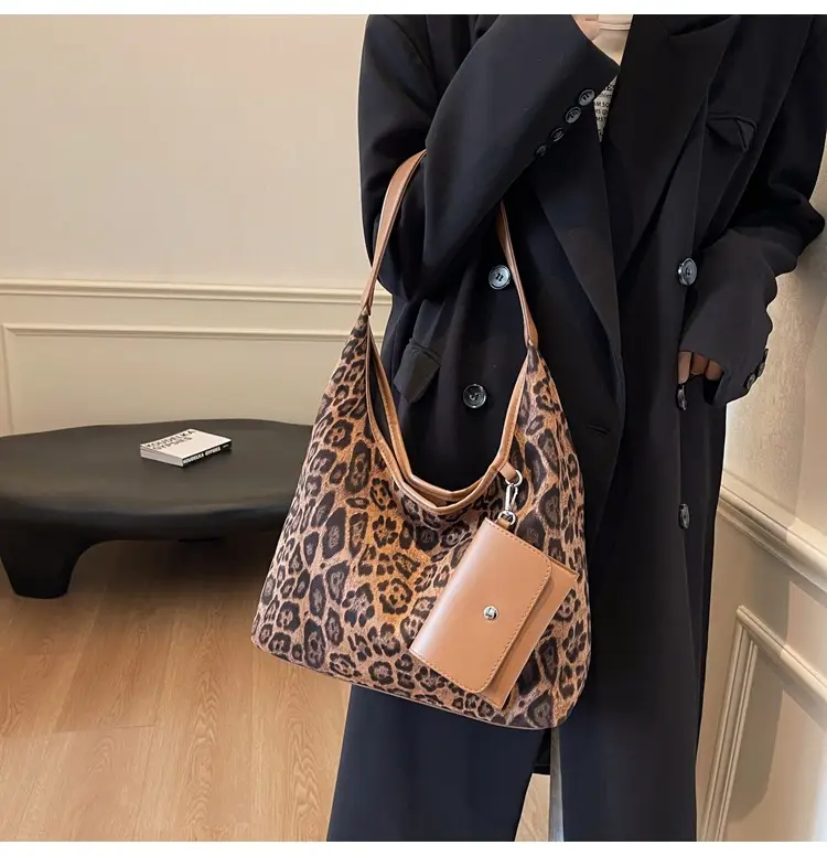Leopard Print Large Shoulder Bag Women 2024 Winter — feature 12