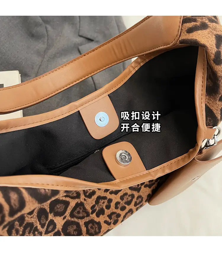 Leopard Print Large Shoulder Bag Women 2024 Winter — feature 5