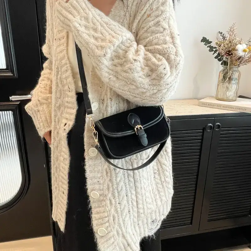 Vintage Frosted Leather Shoulder Bag Women 2024 New - Image 7