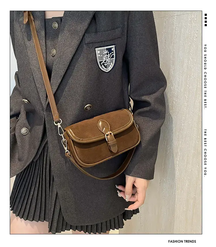 Vintage Frosted Leather Shoulder Bag Women 2024 New — feature 1
