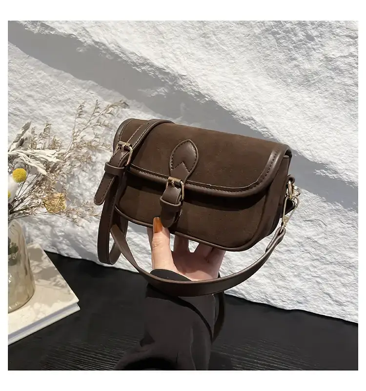 Vintage Frosted Leather Shoulder Bag Women 2024 New — feature 14