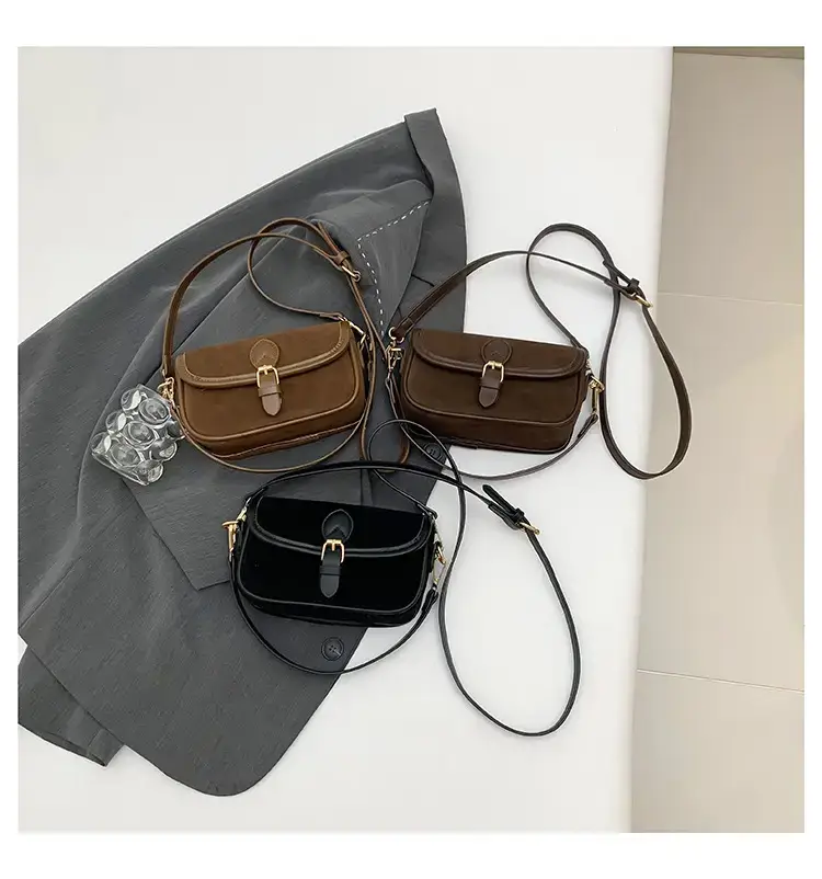 Vintage Frosted Leather Shoulder Bag Women 2024 New — feature 19