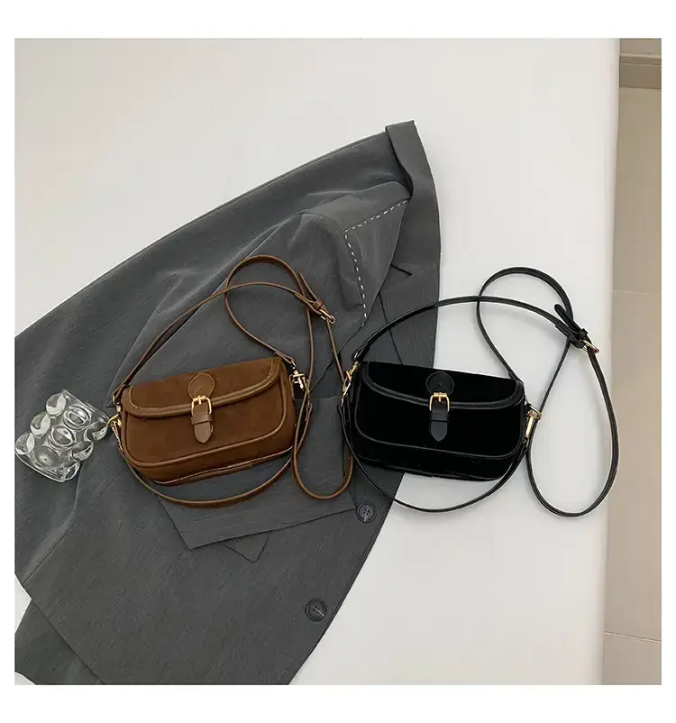 Vintage Frosted Leather Shoulder Bag Women 2024 New — feature 21