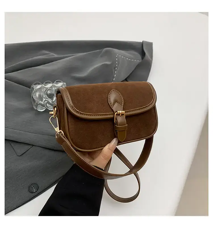 Vintage Frosted Leather Shoulder Bag Women 2024 New — feature 22