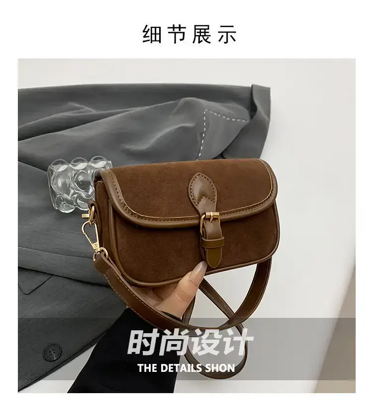 Vintage Frosted Leather Shoulder Bag Women 2024 New — feature 3