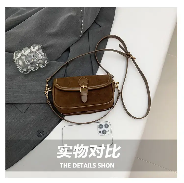 Vintage Frosted Leather Shoulder Bag Women 2024 New — feature 6