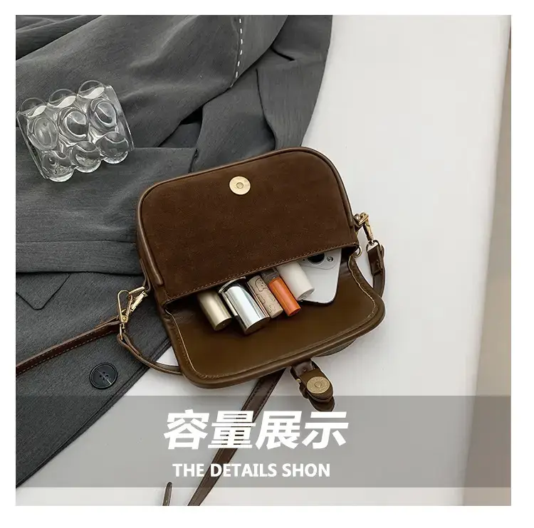 Vintage Frosted Leather Shoulder Bag Women 2024 New — feature 7