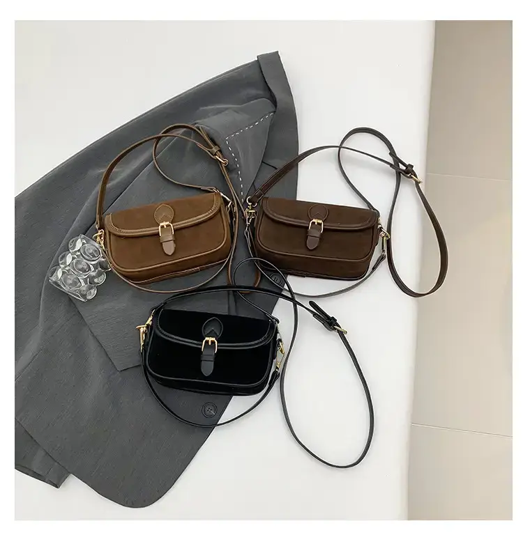 Vintage Frosted Leather Shoulder Bag Women 2024 New — feature 8