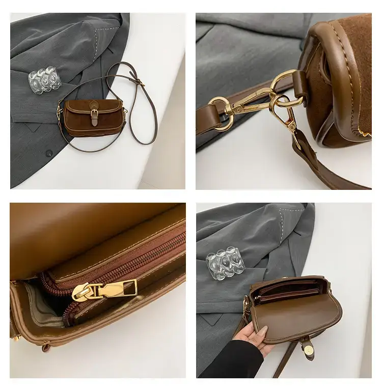 Vintage Frosted Leather Shoulder Bag Women 2024 New — feature 9