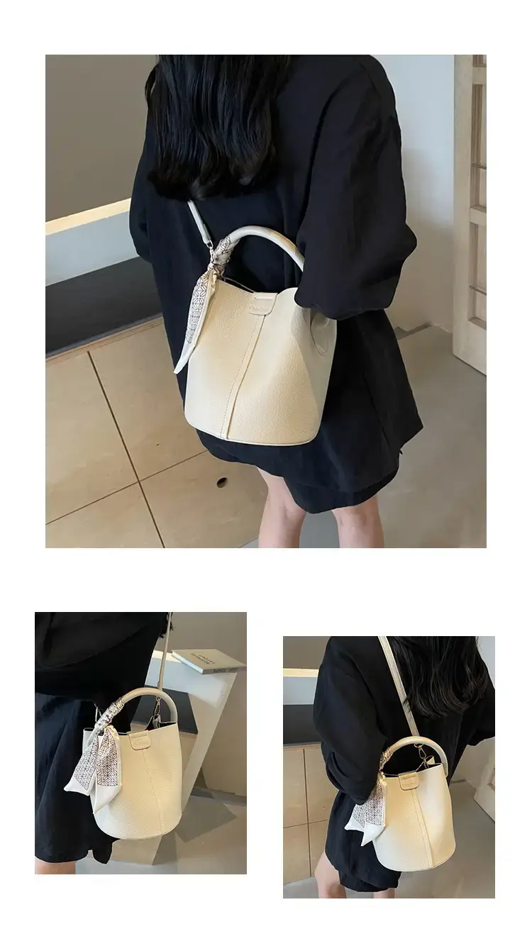 Brown Leather Bucket Bag for Women Casual Shoulder Crossbody — feature 14
