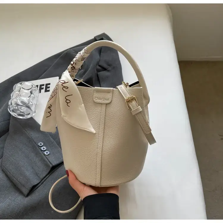Brown Leather Bucket Bag for Women Casual Shoulder Crossbody — feature 22
