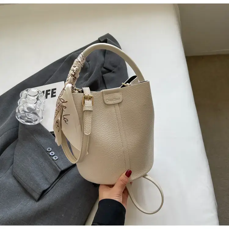 Brown Leather Bucket Bag for Women Casual Shoulder Crossbody — feature 23