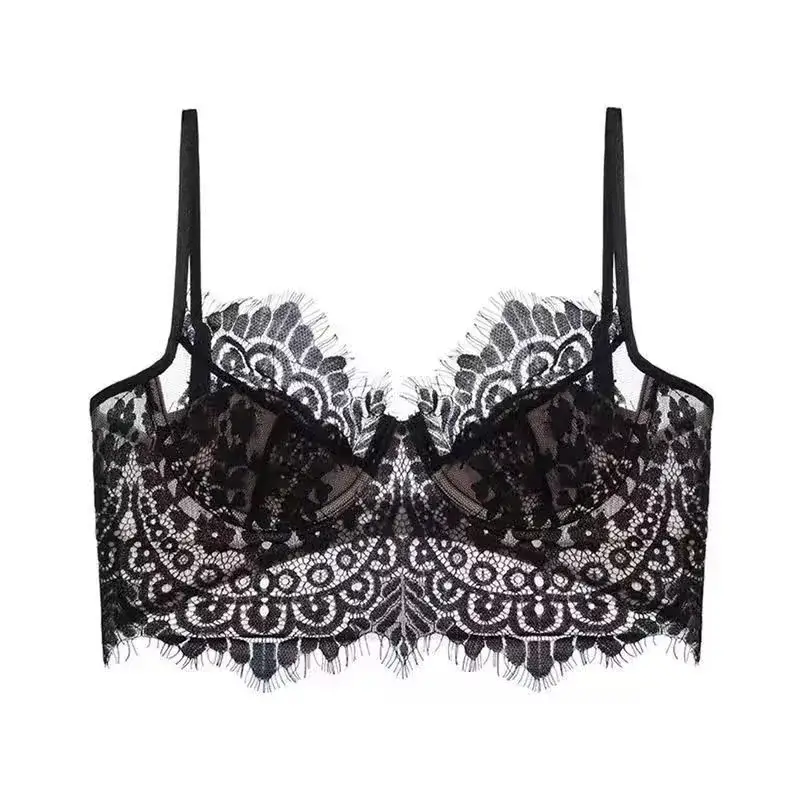 Black Lace Underwear Women Small Chest Slimming - Image 6