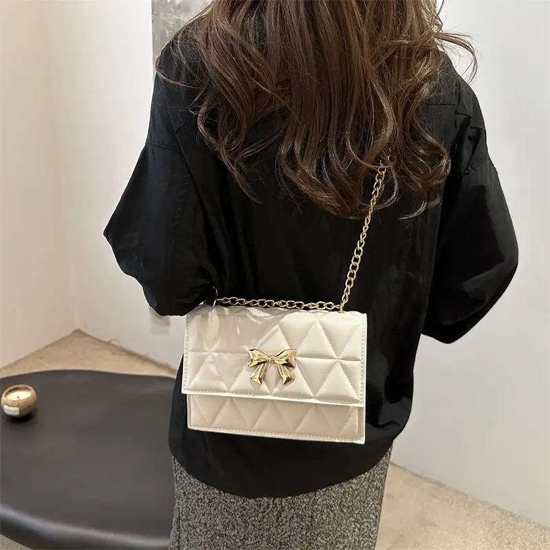 Pink Quilted Chain Shoulder Bag for Women 2025