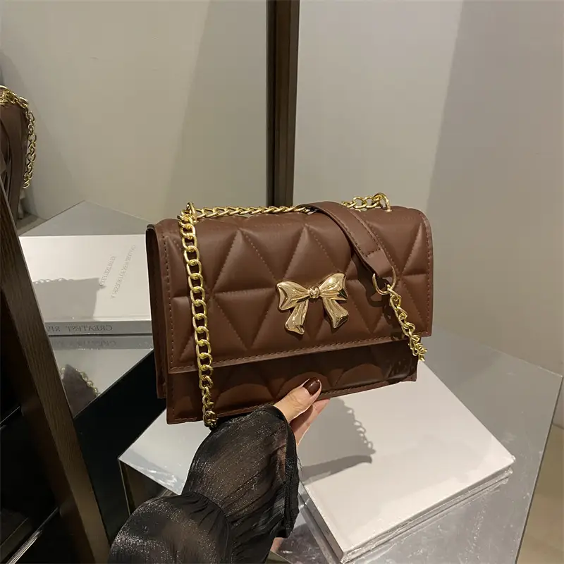 Pink Quilted Chain Shoulder Bag for Women 2025