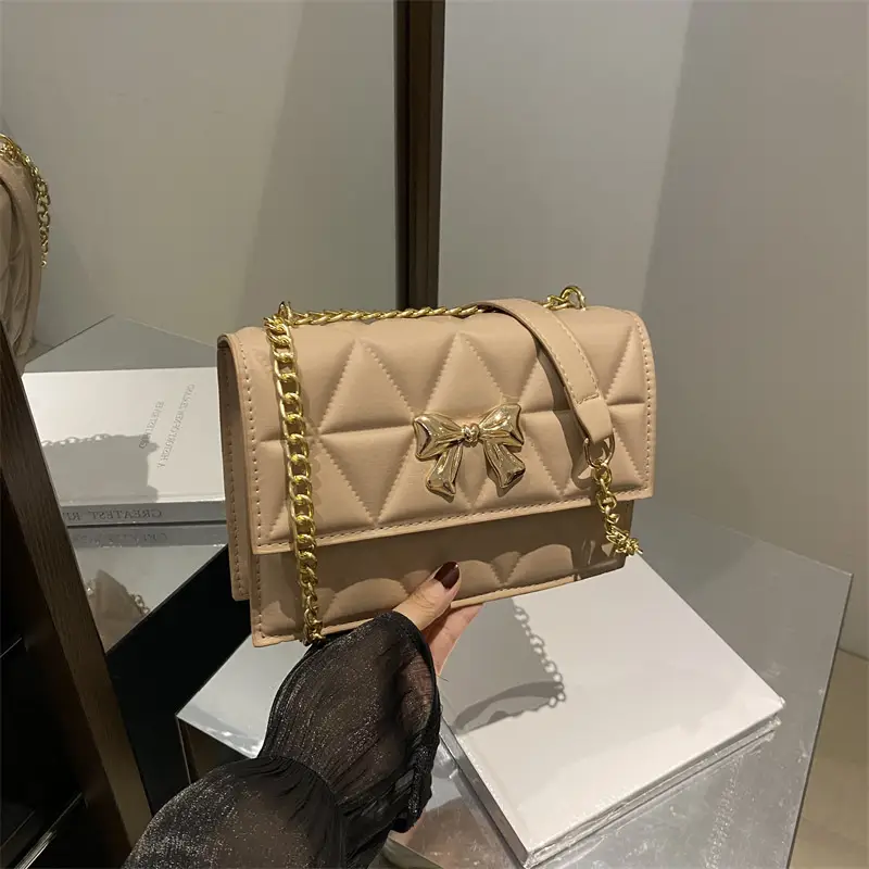 Pink Quilted Chain Shoulder Bag for Women 2025