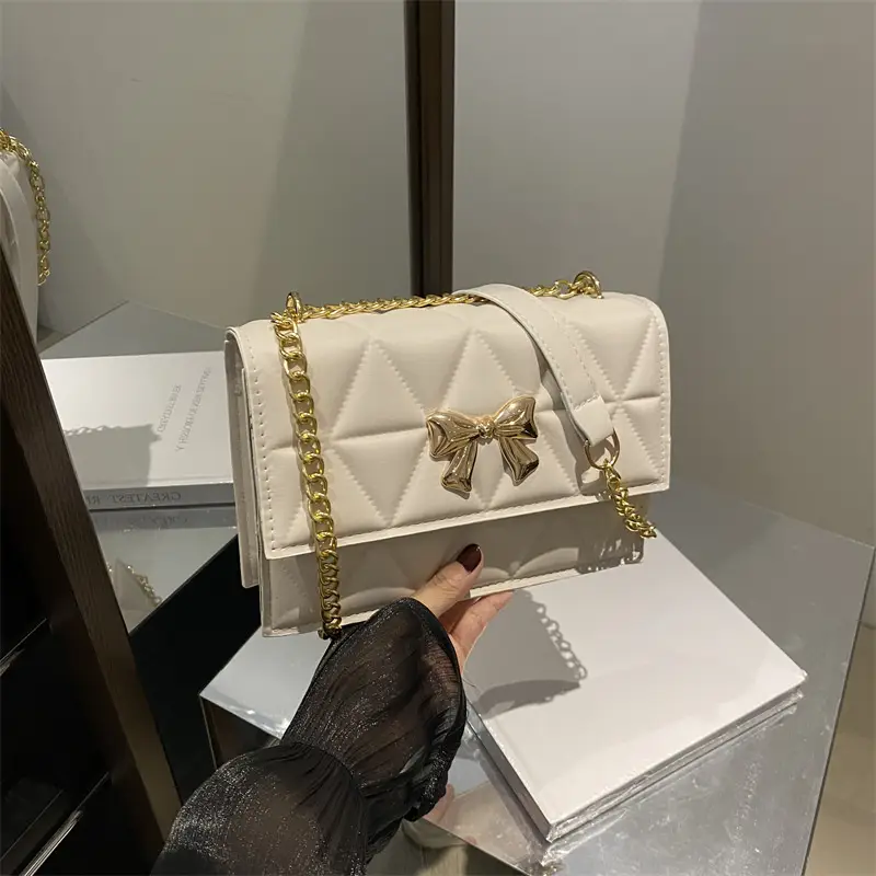 Pink Quilted Chain Shoulder Bag for Women 2025