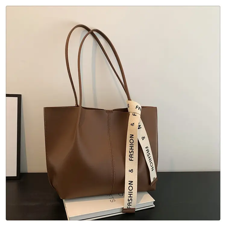 Large Capacity Women's Brown Shoulder Tote Bag — feature 25