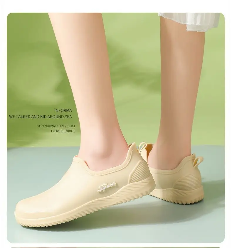 Women's Rain Boots, Shallow Mouth, Fashionable, Trendy, Low-Cut, Fleece-Lined, Warm, Short Tube, Non-Slip, Waterproof, Rubber Shoes, Dropshipping, Foot-Warming, Low Heel — feature 9