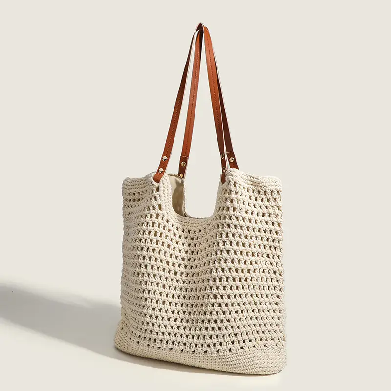 Women's Handmade Woven Beach Bag Large Capacity - Image 5