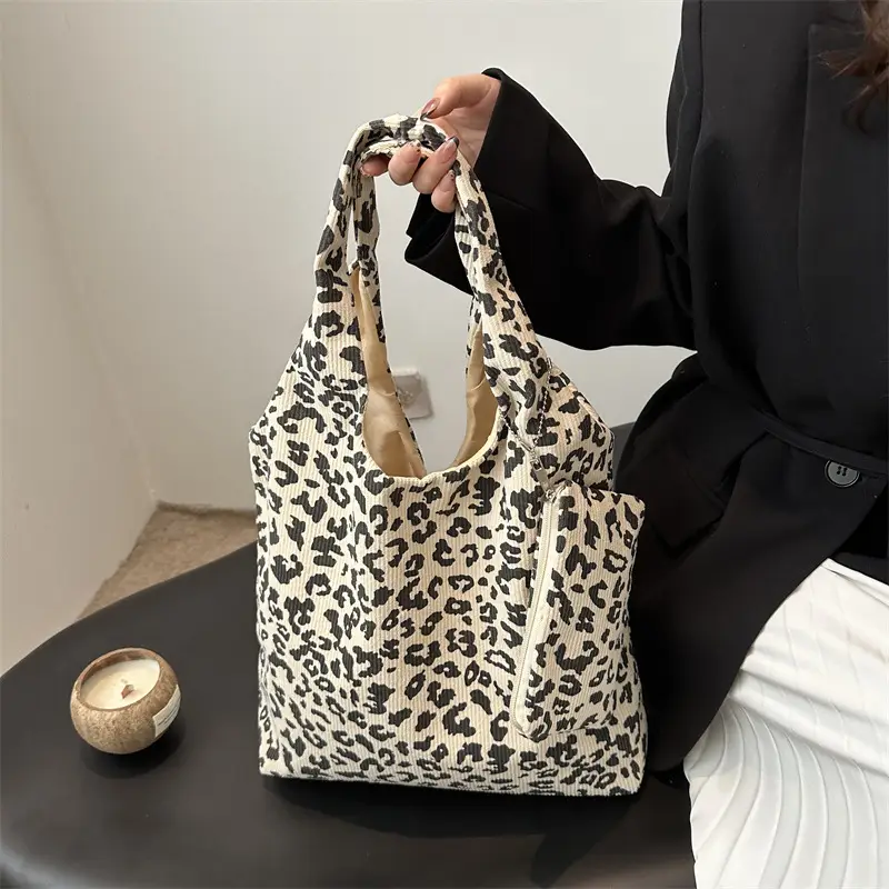 Leopard Print Shoulder Bag Women Large Capacity Lazy Style - Image 4