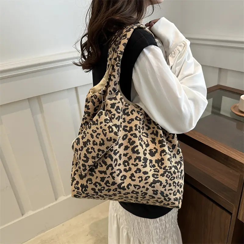 Leopard Print Shoulder Bag Women Large Capacity Lazy Style - Image 5