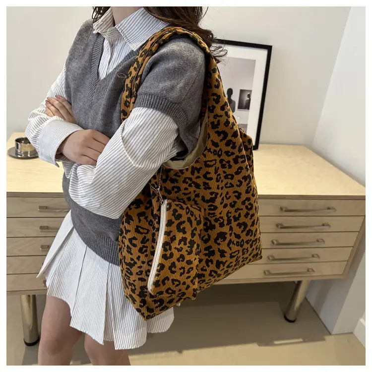 Leopard Print Shoulder Bag Women Large Capacity Lazy Style — feature 21