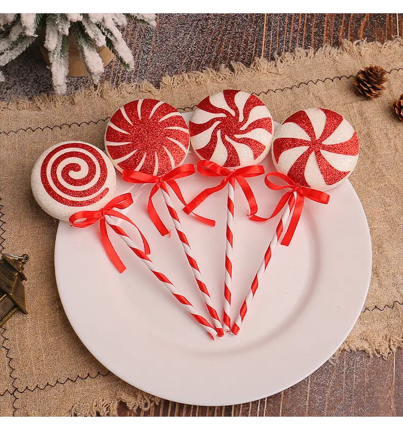 Christmas Lolliputs Decor Red White Big Stick Candy — feature 5
