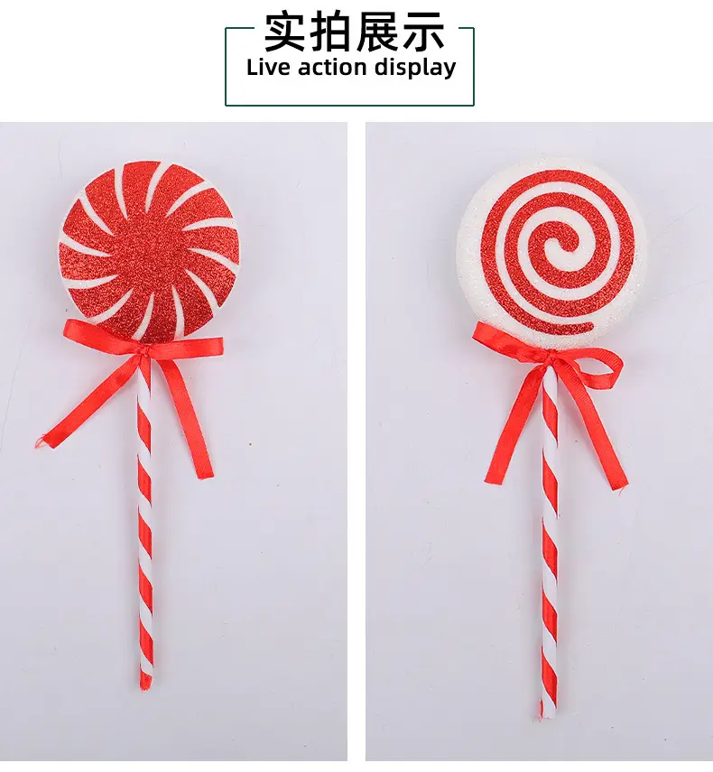 Christmas Lolliputs Decor Red White Big Stick Candy — feature 9