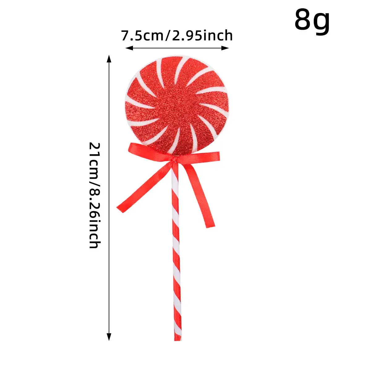 Christmas Lolliputs Decor Red White Big Stick Candy - Image 2