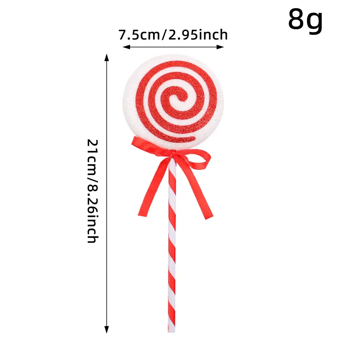Christmas Lolliputs Decor Red White Big Stick Candy - Image 3
