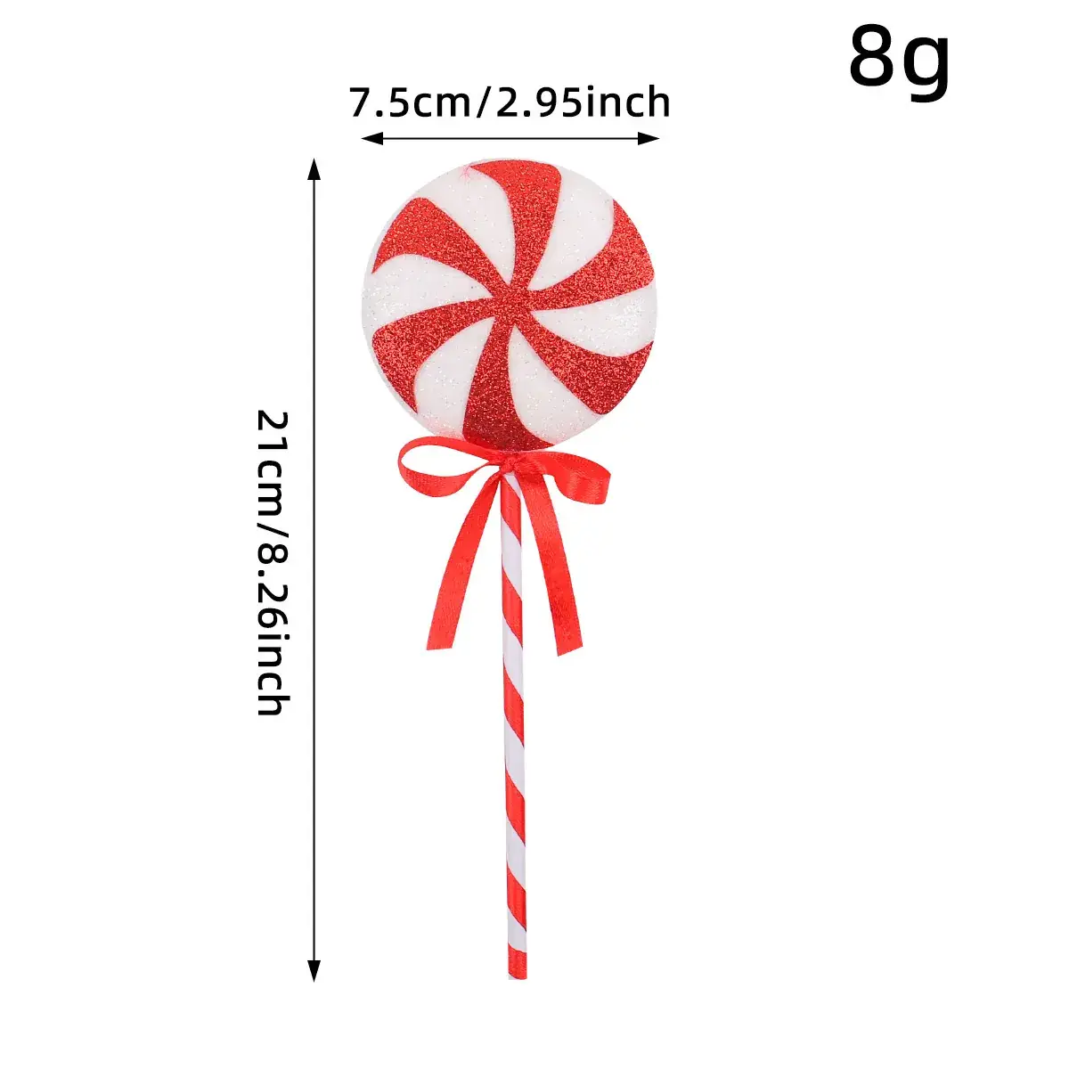 Christmas Lolliputs Decor Red White Big Stick Candy - Image 4