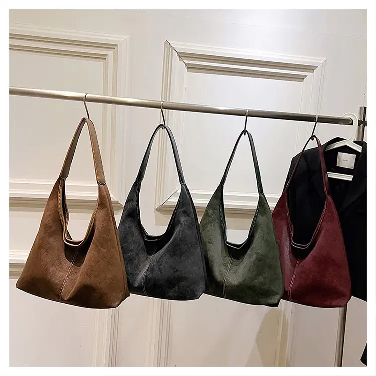 Women's Retro Frosted Shoulder Bag Brown Large Capacity — feature 20
