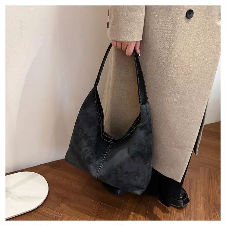 Women's Retro Frosted Shoulder Bag Brown Large Capacity — feature 34