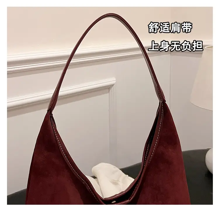 Women's Retro Frosted Shoulder Bag Brown Large Capacity — feature 6