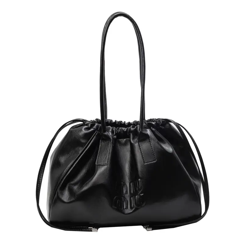 Vintage Brown Drawstring Tote Bag for Women - Image 9