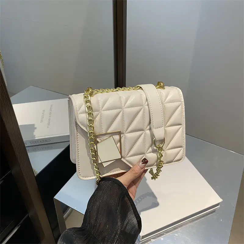 Black Quilted Chain Crossbody Bag for Women - Image 8