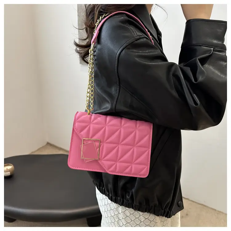 Black Quilted Chain Crossbody Bag for Women — feature 11