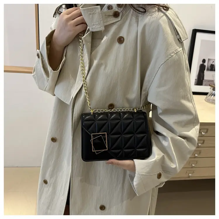 Black Quilted Chain Crossbody Bag for Women — feature 15