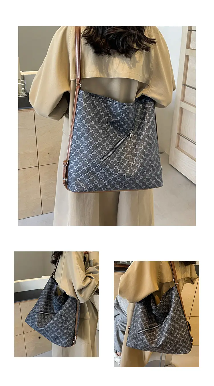 French Style Women's Grey Crossbody Tote Bag 2024 — feature 10