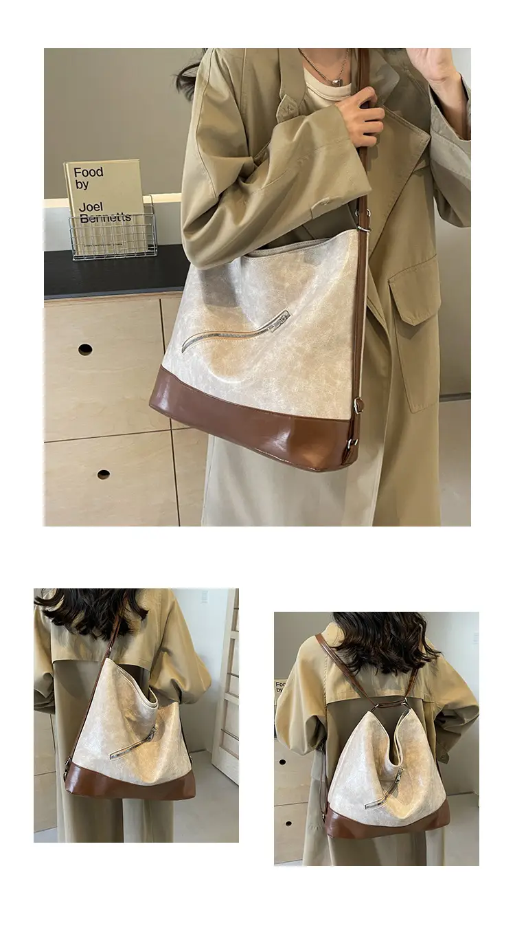 French Style Women's Grey Crossbody Tote Bag 2024 — feature 11