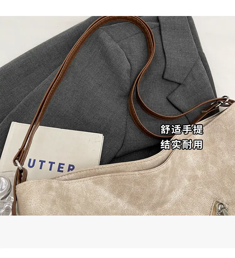 French Style Women's Grey Crossbody Tote Bag 2024 — feature 6