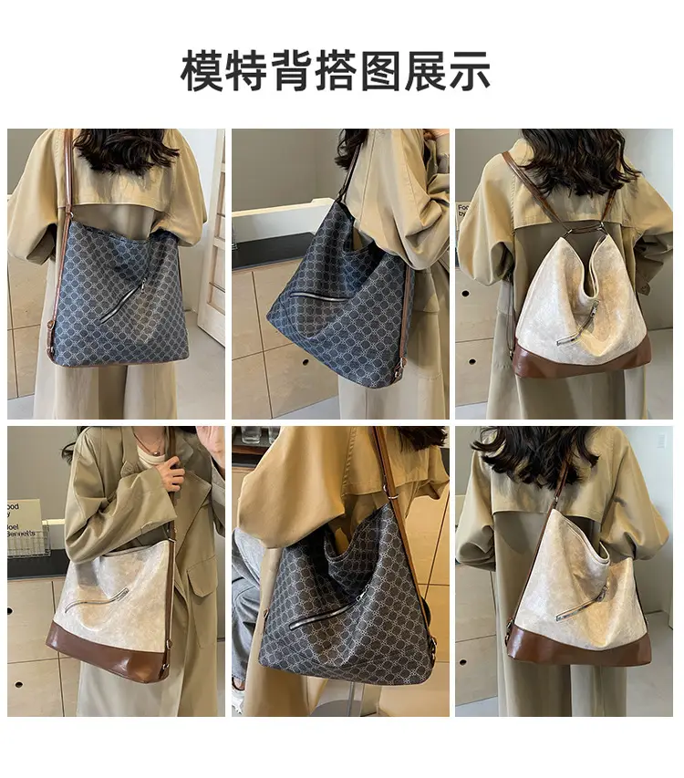 French Style Women's Grey Crossbody Tote Bag 2024 — feature 9